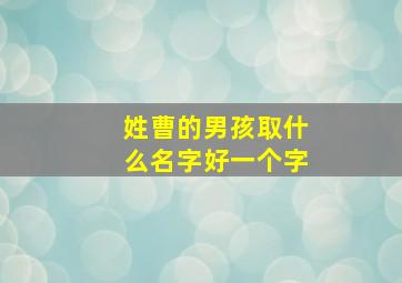 姓曹的男孩取什么名字好一个字,2024姓曹的男孩取什么名字好