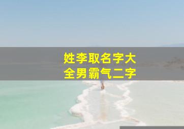 姓李取名字大全男霸气二字