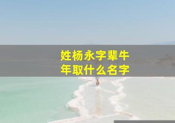 姓杨永字辈牛年取什么名字