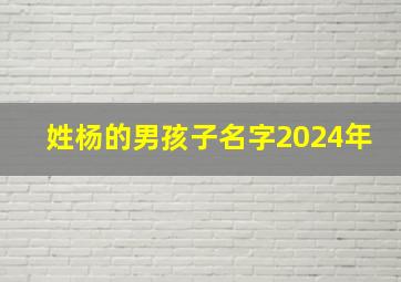 姓杨的男孩子名字2024年,姓杨的男孩子名字2024年出生