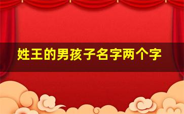 姓王的男孩子名字两个字,姓王男孩名字好听时尚两个字