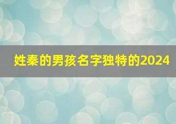 姓秦的男孩名字独特的2024,姓秦的男孩名字独特的顺口押韵