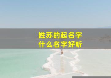 姓苏的起名字什么名字好听