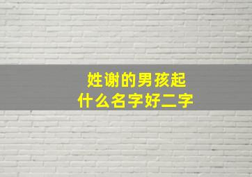 姓谢的男孩起什么名字好二字,姓谢的男孩子取名