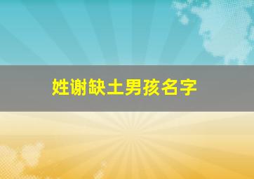 姓谢缺土男孩名字,男孩取名缺木用什么字