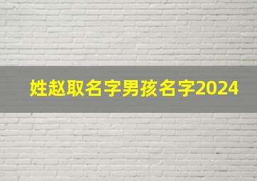 姓赵取名字男孩名字2024,2024年赵姓男孩名字