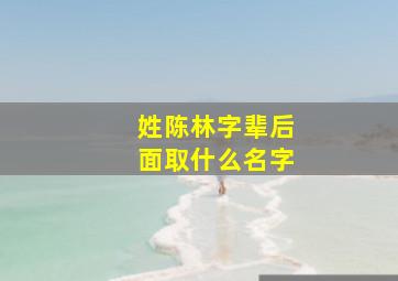 姓陈林字辈后面取什么名字,姓陈林字辈后面取什么名字好