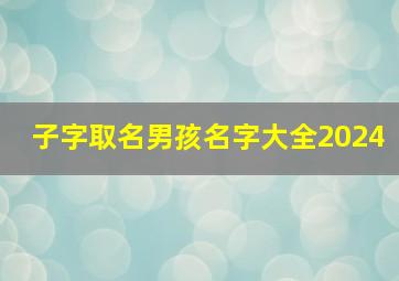 子字取名男孩名字大全2024