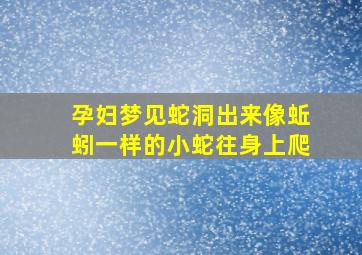 孕妇梦见蛇洞出来像蚯蚓一样的小蛇往身上爬,孕妇梦见蛇虫满地