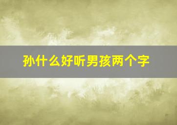 孙什么好听男孩两个字,孙什么名字好听男孩