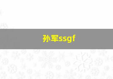 孙军ssgf,孙军辉