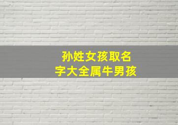 孙姓女孩取名字大全属牛男孩,姓孙的女孩名字洋气点属牛