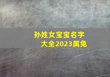 孙姓女宝宝名字大全2023属兔,姓孙的女孩起什么名好属兔