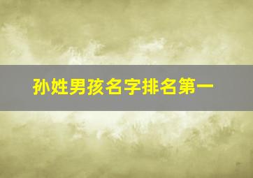 孙姓男孩名字排名第一,前程似锦大气的男孩名字