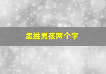 孟姓男孩两个字