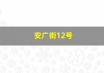 安广街12号,安广街和安国街交口