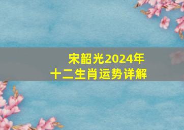 宋韶光2024年十二生肖运势详解