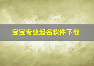 宝宝专业起名软件下载,有没有什么好的免费的宝宝起名软件求推荐