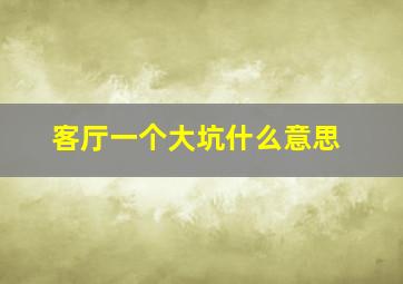 客厅一个大坑什么意思,客厅有个洞