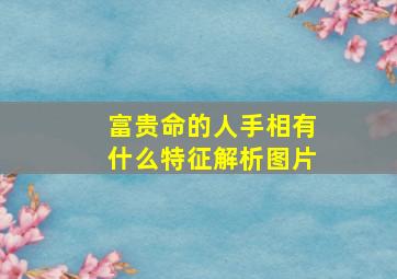 富贵命的人手相有什么特征解析图片,富贵命手指图