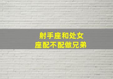 射手座和处女座配不配做兄弟,射手座和处女座搭不搭配