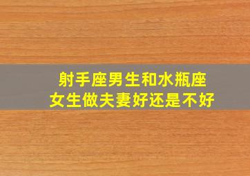 射手座男生和水瓶座女生做夫妻好还是不好,射手座男生和水瓶座女生在一起会怎样合适吗