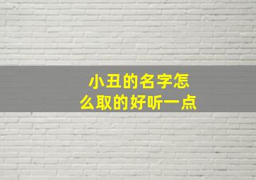 小丑的名字怎么取的好听一点,小丑的名字怎么取的好听一点女生