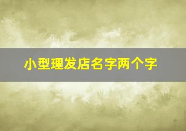 小型理发店名字两个字,好听的理发店名字