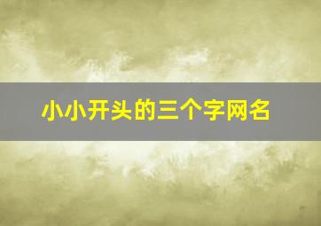 小小开头的三个字网名,小小开头的歌