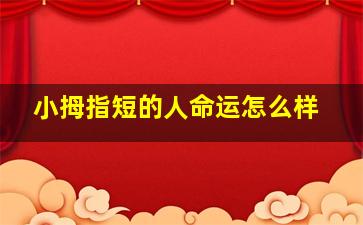 小拇指短的人命运怎么样,小拇指短的人命是不是不好