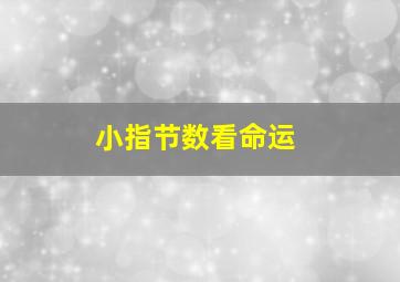 小指节数看命运