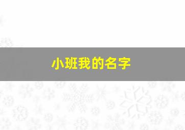 小班我的名字