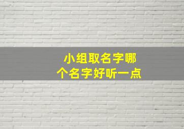 小组取名字哪个名字好听一点,小组取名字哪个名字好听一点女生