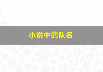 小说中的队名,小说里好听的战队名字