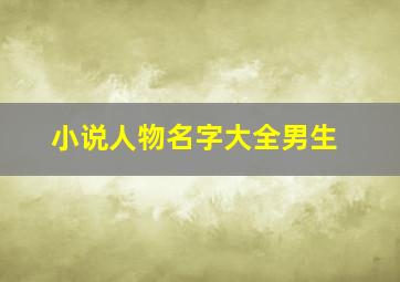 小说人物名字大全男生,小说人物名字大全男生杨