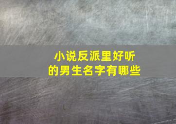 小说反派里好听的男生名字有哪些