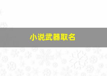 小说武器取名,小说里霸气的武器名字