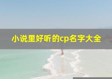 小说里好听的cp名字大全,小说中好听的cp名字