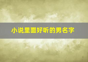 小说里面好听的男名字,小说比较好听的男生名字