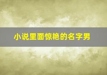 小说里面惊艳的名字男,小说里面惊艳的名字