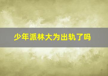 少年派林大为出轨了吗,少年派林大为最后结果