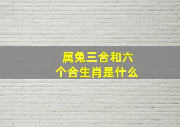 属兔三合和六个合生肖是什么,1987年属兔是什么命五行属什么