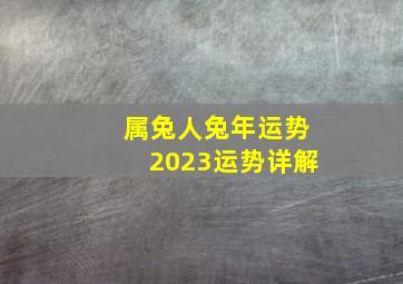 属兔人兔年运势2023运势详解