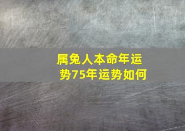 属兔人本命年运势75年运势如何,1975年属兔本命年运势