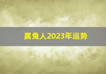 属兔人2023年运势