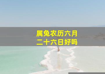 属兔农历六月二十六日好吗,农历六月属兔的命运