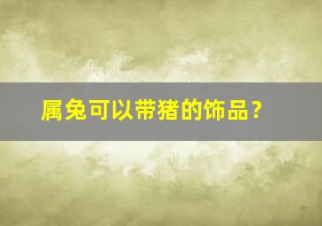 属兔可以带猪的饰品？,属兔人适合佩戴生肖猪