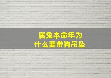 属兔本命年为什么要带狗吊坠,属兔的可以戴狗吊坠吗