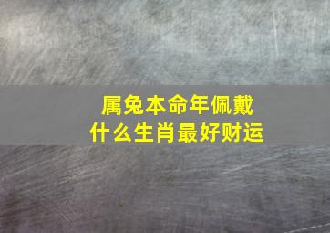 属兔本命年佩戴什么生肖最好财运