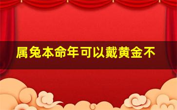 属兔本命年可以戴黄金不,属兔能不能戴黄金